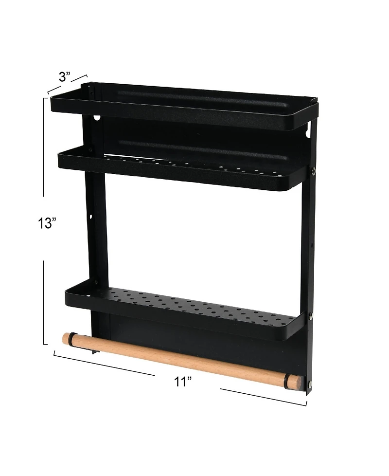 Household Essentials Metal Magnetic Organizer with Towel Rack