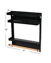 Household Essentials Metal Magnetic Organizer with Towel Rack