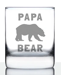 Bevvee Papa Bear Dad Gifts Whiskey Rocks Glass, 10 oz