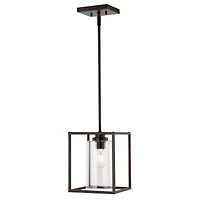 Quinn Industrial Farmhouse Iron/Glass Led Pendant