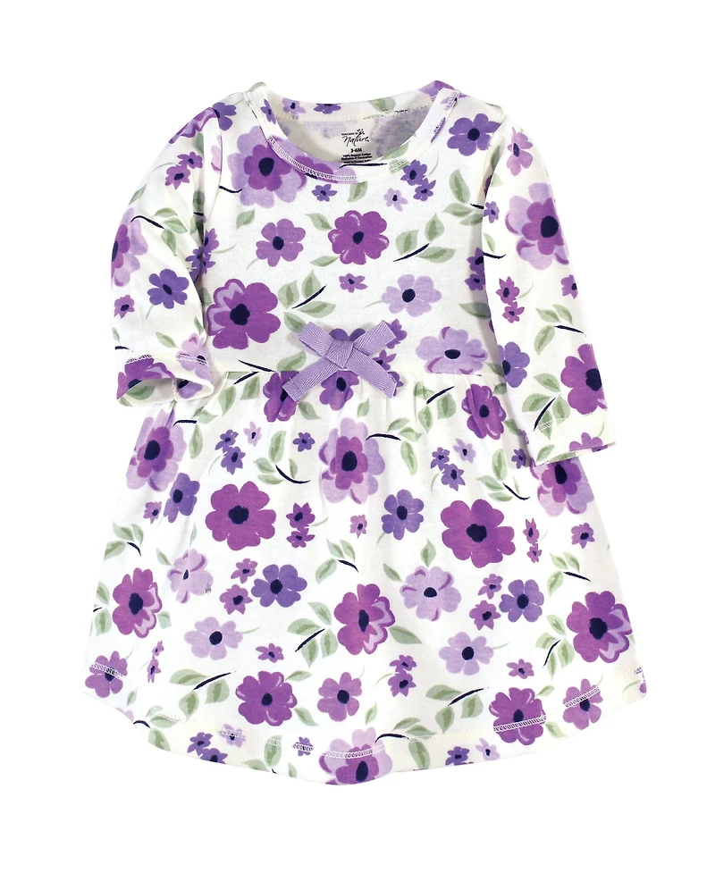 Touched by Nature Toddler Girls Organic Cotton Long-Sleeve Dresses 2pk
