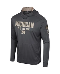 Men's Colosseum Charcoal Michigan Wolverines Oht Military-Inspired Appreciation Long Sleeve Hoodie T-shirt