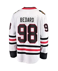 Men's Fanatics Connor Bedard White Chicago Blackhawks Away Breakaway Player Jersey