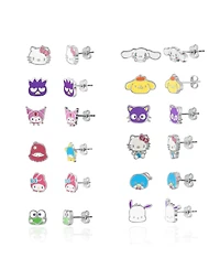 Sanrio Hello Kitty and Friends Stud Earring Set - 12 Pairs, Officially Licensed