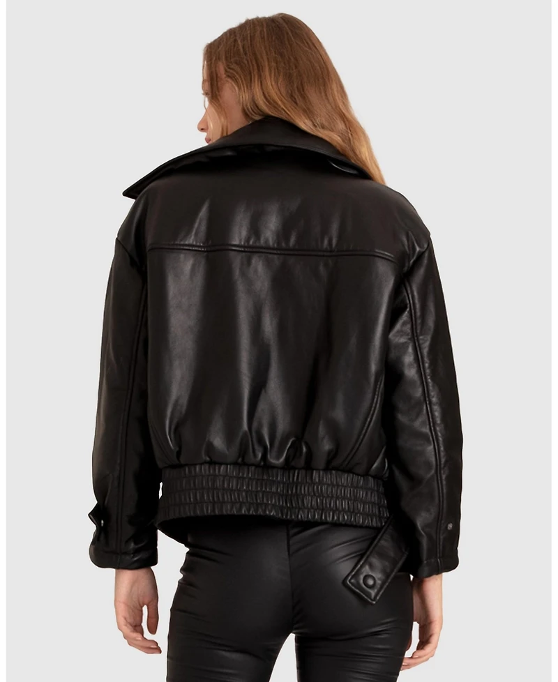 Belle & Bloom Women's Love Drunk Leather Bomber