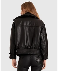 Belle & Bloom Women's Love Drunk Leather Bomber