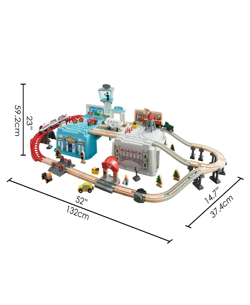 Hape Super Cityscape Transport Bucket Train Set - 80 Pcs