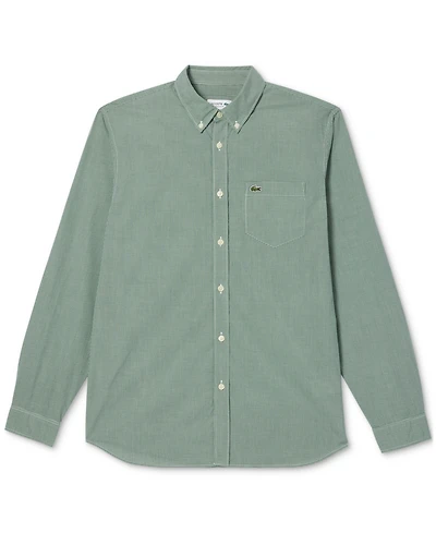 Lacoste Men's Regular-Fit Gingham Check Button-Down Shirt