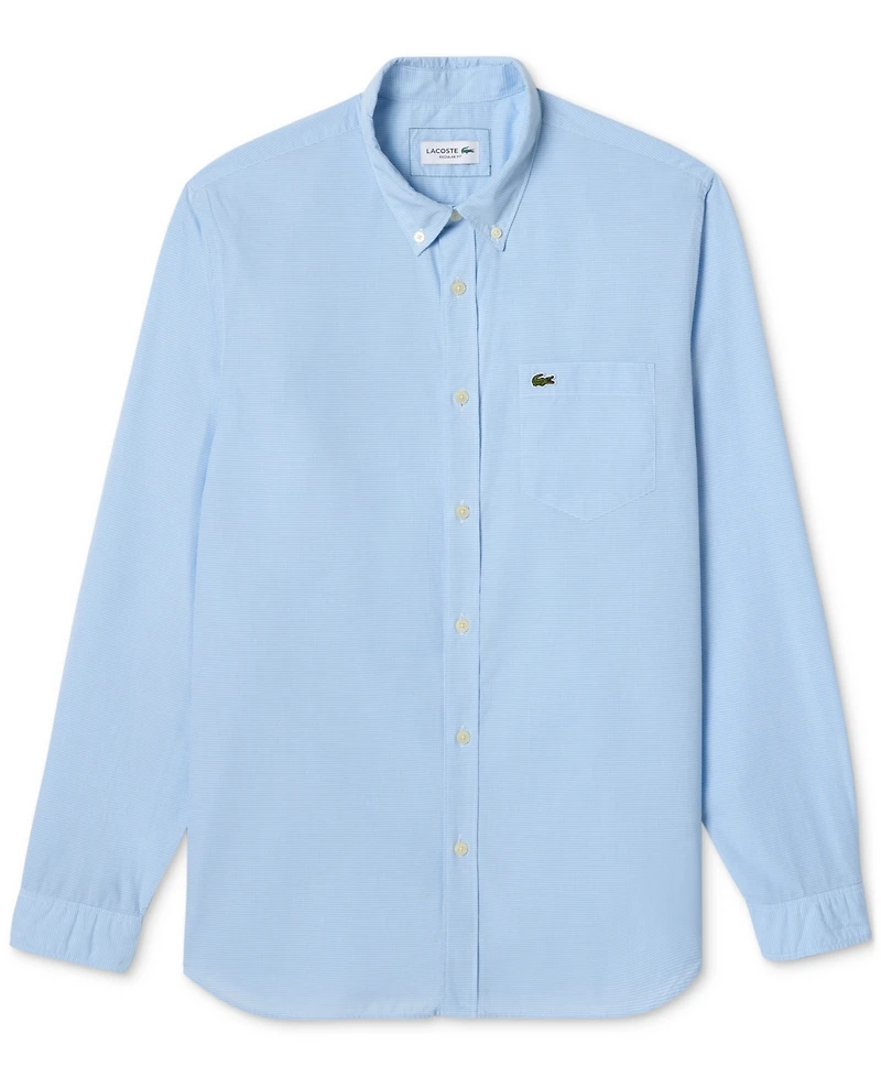 Lacoste Men's Regular-Fit Gingham Check Button-Down Shirt