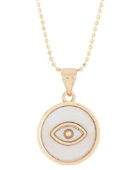 Adornia 14k Gold-Plated Mother-of-Pearl Evil Eye 18" Pendant Necklace