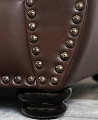 Arther 43" Leather Traditional Armchair