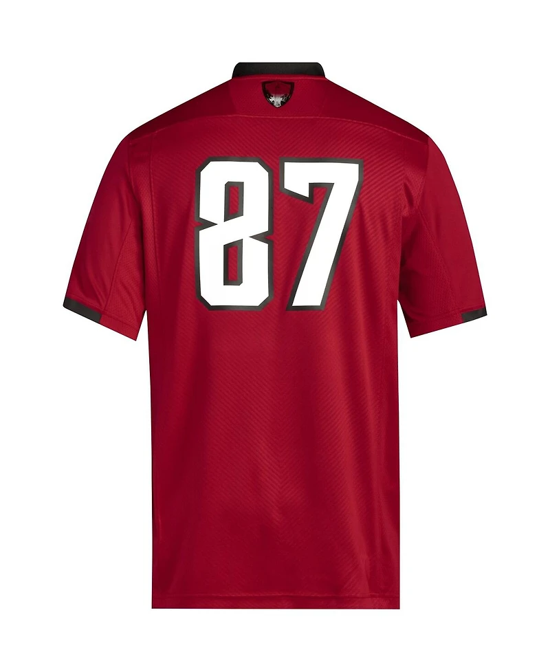 Men's adidas #87 Red Nc State Wolfpack Premier Jersey