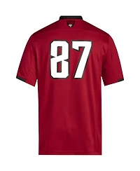 Men's adidas #87 Red Nc State Wolfpack Premier Jersey
