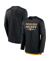 Men's Fanatics Black Pittsburgh Penguins Authentic Pro Long Sleeve T-shirt
