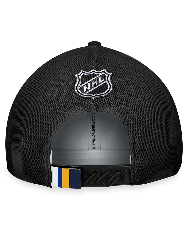 Men's Fanatics Gray, Black St. Louis Blues Authentic Pro Home Ice Trucker Adjustable Hat