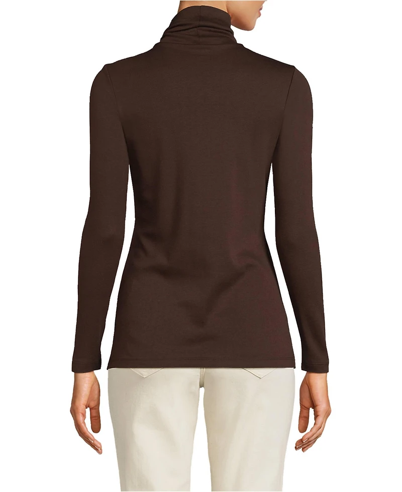 Lands' End Women's Supima Cotton Fitted Long Sleeve Turtleneck