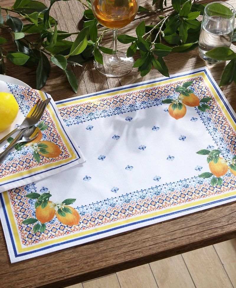 Capri Lemon Placemat, Set of 4, 13" x 19"