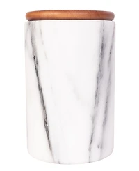 Artifacts Trading Company Marble Storage Canister with Sealed Wood Top