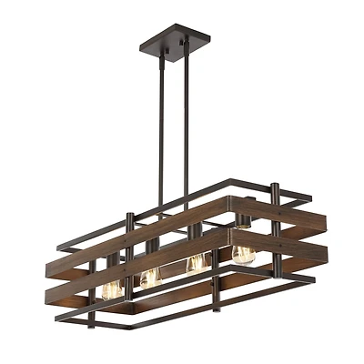 Horizon Rustic Farmhouse Iron Linear Led Pendant