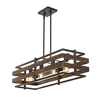 Horizon Rustic Farmhouse Iron Linear Led Pendant