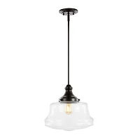 Schoolhouse Bohemian Farmhouse Iron/Glass Led Pendant