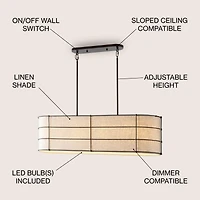 Chadwick Rustic Farmhouse Iron Linear Led Pendant