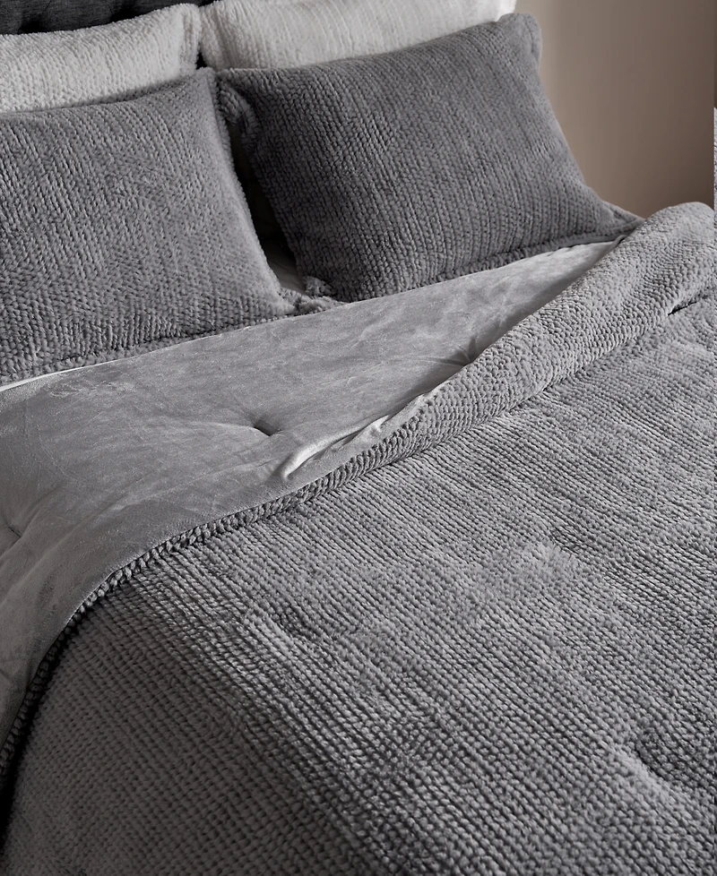 Royal Luxe Faux Fur to Mink Reversible 3 Piece Comforter Set