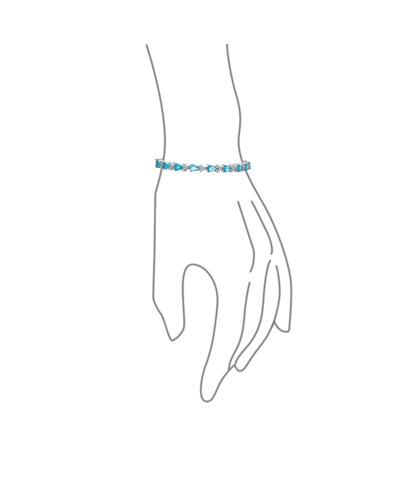 Bling Jewelry Jewelry Alternating Cubic Zirconia Pear Shape Cz 15 Ct Sea Blue Tennis Bracelet Teardrop 7 Inch