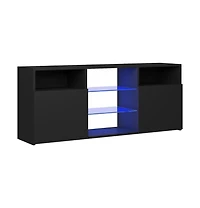 Tv Stand with Led Lights Black 47.2"x11.8"x19.7"