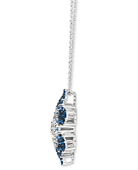 Le Vian Ombre Denim Ombre (1-3/8 ct. t.w.) & White Sapphire (5/8 ct. t.w.) Snowflake Adjustable 20" Pendant Necklace in 14k White Gold