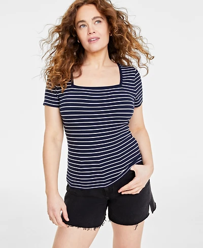 On 34th's Women's Knit Square-Neck Top, Created for Macy's