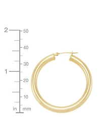 Polished Tube Hoop Earrings (40mm) in 14k Yellow Gold or 14k White Gold