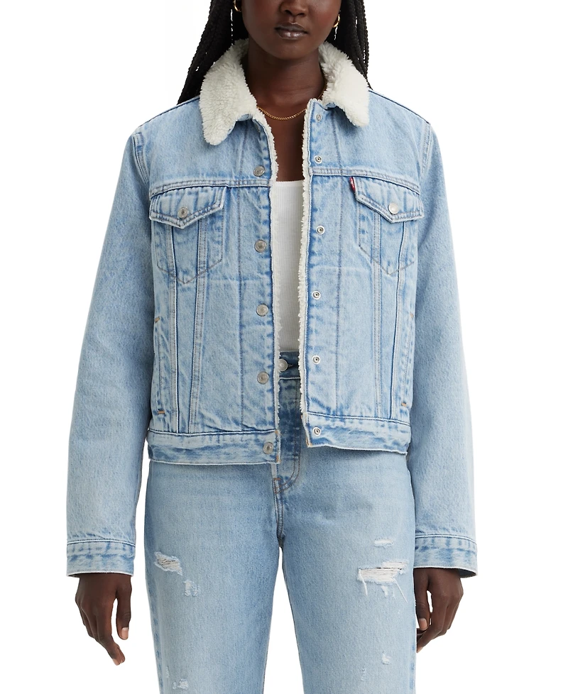 Levi's Women's Original Denim Trucker with Sherpa Lining