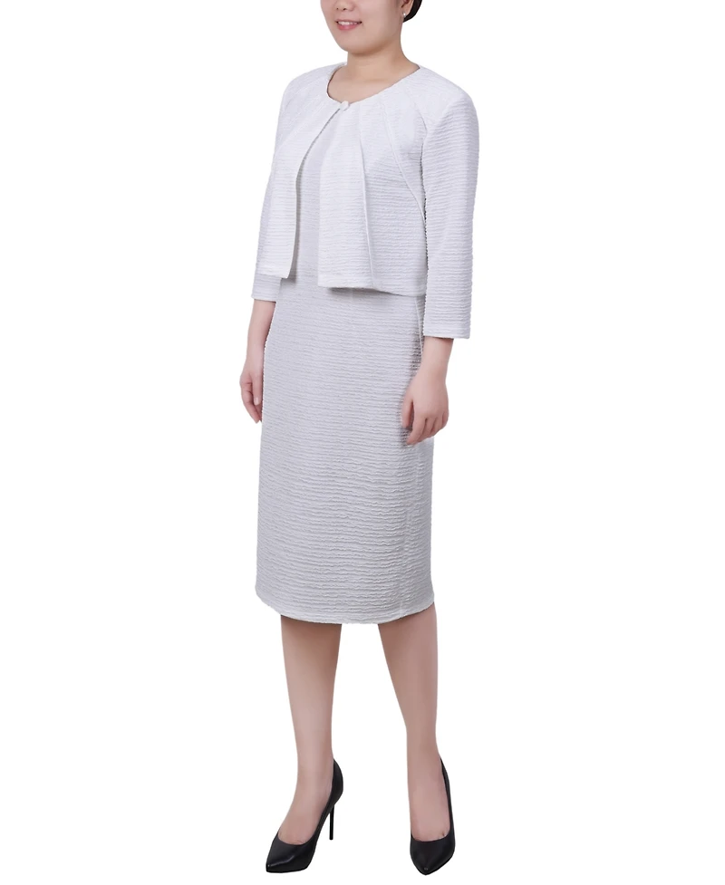 Ny Collection Petite Two Piece Jacket and Dress Set