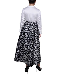 Ny Collection Petite Satin and Mikado High Low Dress