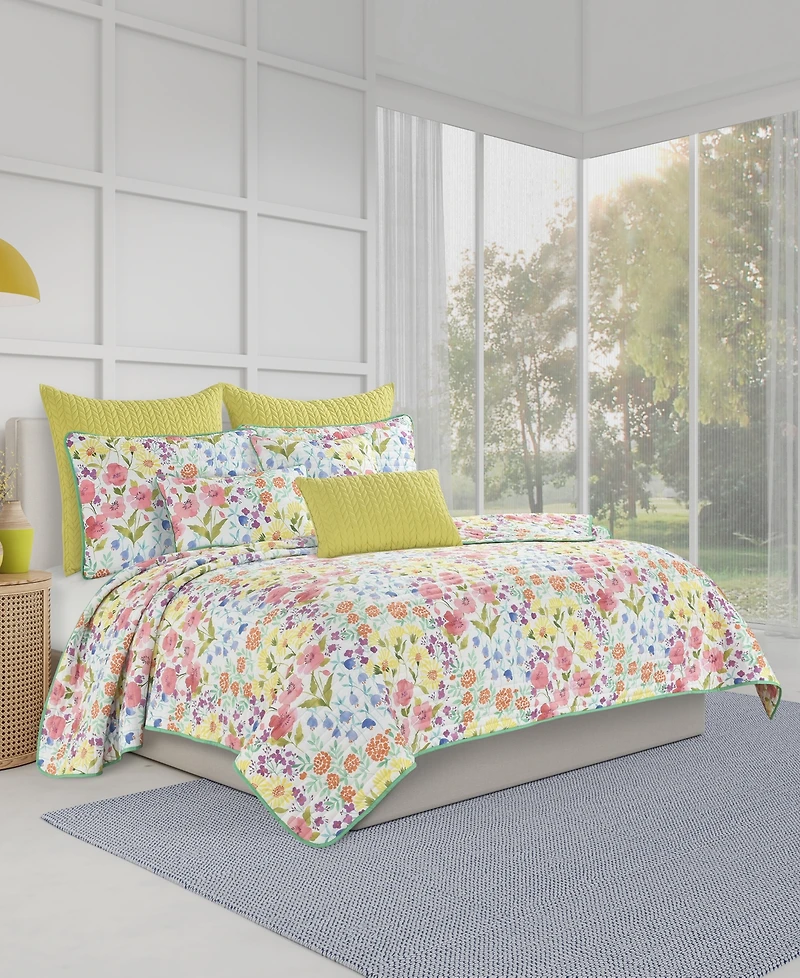 J by J Queen Jules Wildflower 3-Pc Quilt Set, King/California King
