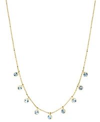Effy Sky Blue Topaz Dangle Collar Necklace (2-5/8 ct. t.w.) in 14k Gold, 16" + 2" extender