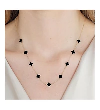 The Lovery Mini Onyx Clover Necklace 14K Yellow Gold