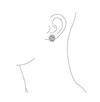 Bling Jewelry Classic Cubic Zirconia Cz Halo Crown Oval Stud Clip On Earrings Non Pierced Ears