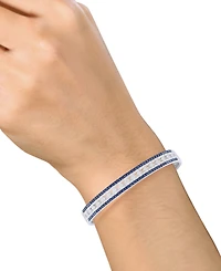 Sapphire (1-3/4 ct. t.w.) & Diamond (1/10 Bangle Bracelet Sterling Silver (Also Available Ruby Emerald)