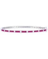 Sapphire (1-7/8 ct. t.w.) & White Sapphire (1/3 ct. t.w.) Bangle Bracelet in Sterling Silver (Also Available in Ruby)