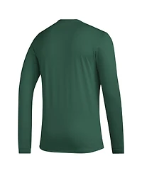 Men's adidas Green Miami Hurricanes Practice Basketball Pregame Aeroready Long Sleeve T-shirt