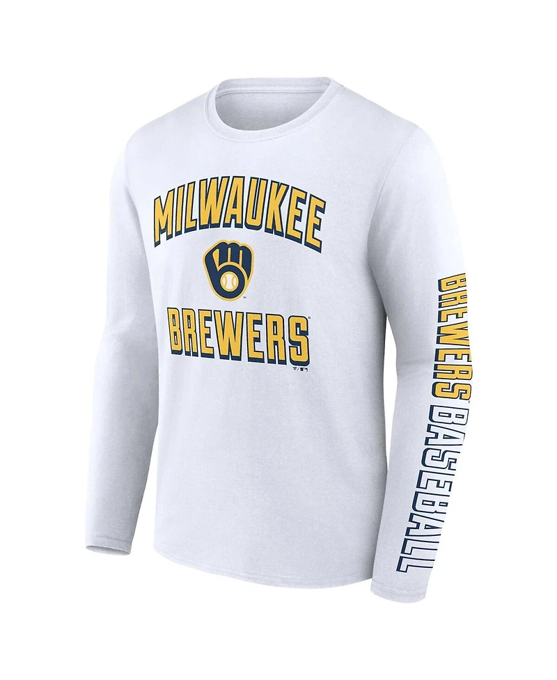 Men's Fanatics Navy, White Milwaukee Brewers Two-Pack Combo T-shirt Set