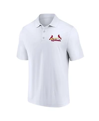 Men's Fanatics Red, White St. Louis Cardinals Two-Pack Logo Lockup Polo Shirt Set