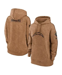 Women's Nike Brown Distressed Los Angeles Chargers 2023 Salute to Service Pullover Hoodie
