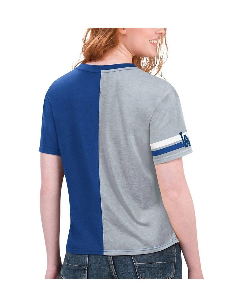 Women's Starter Royal, Gray Los Angeles Dodgers Power Move T-shirt