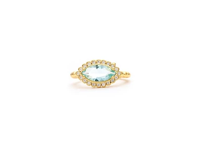 London Blue Crystal East West Ring