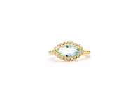 London Blue Crystal East West Ring