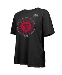 Women's Majestic Threads Black Texas Rangers 2023 World Series Champions Oversized T-shirt