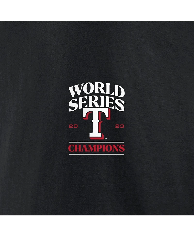 Big Boys Fanatics Black Texas Rangers 2023 World Series Champions Signature Roster T-shirt